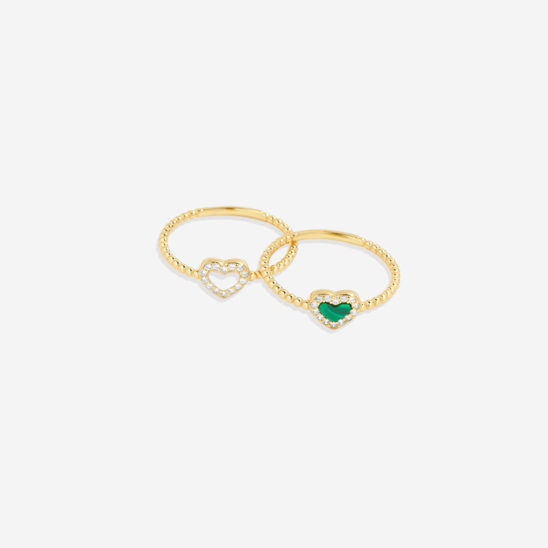 Tiny Gemstone Heart Ring