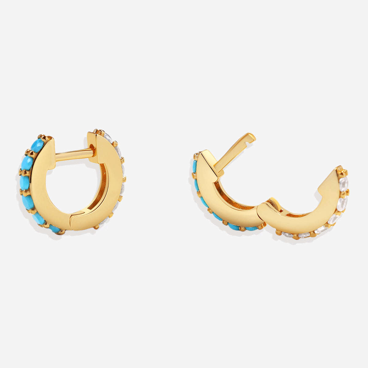 Turquoise Reversible Huggie Hoops