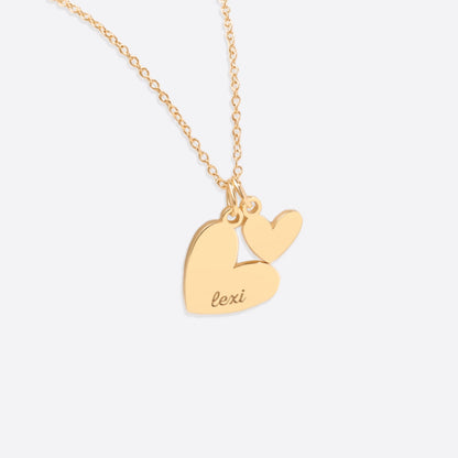 Personalized Double Heart Name Necklace