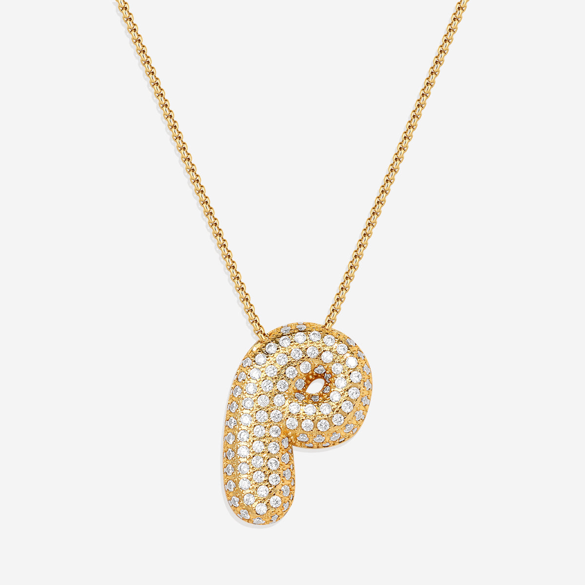 Pave Initial Bubble Necklace