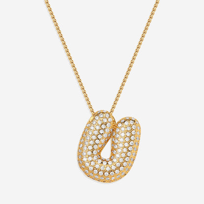 Pave Initial Bubble Necklace