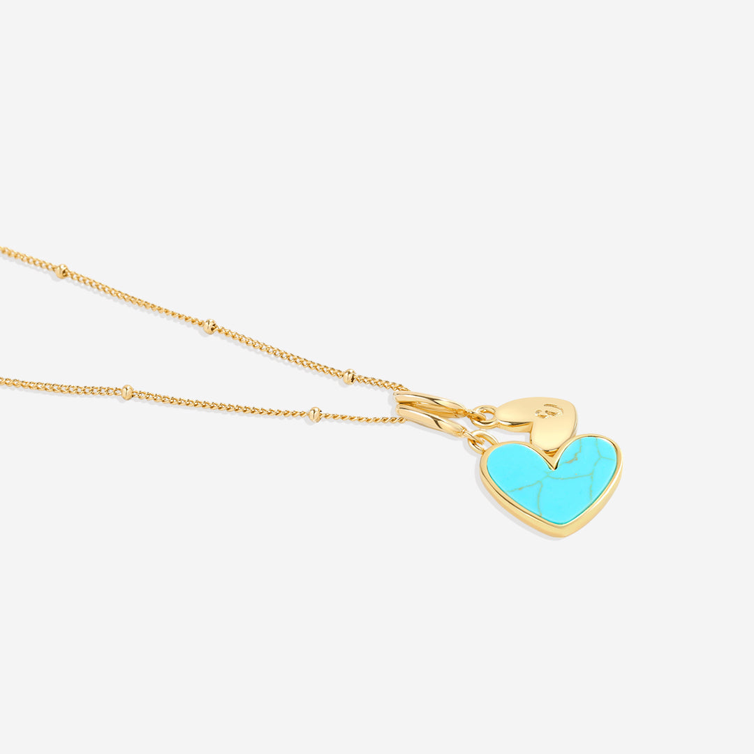 Turquoise Initial Heart Necklace