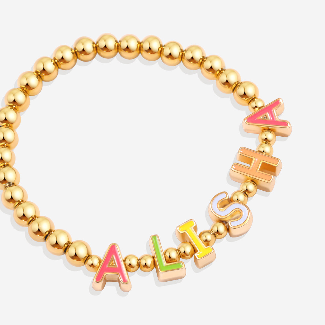 Rainbow Candy Letter Bracelet