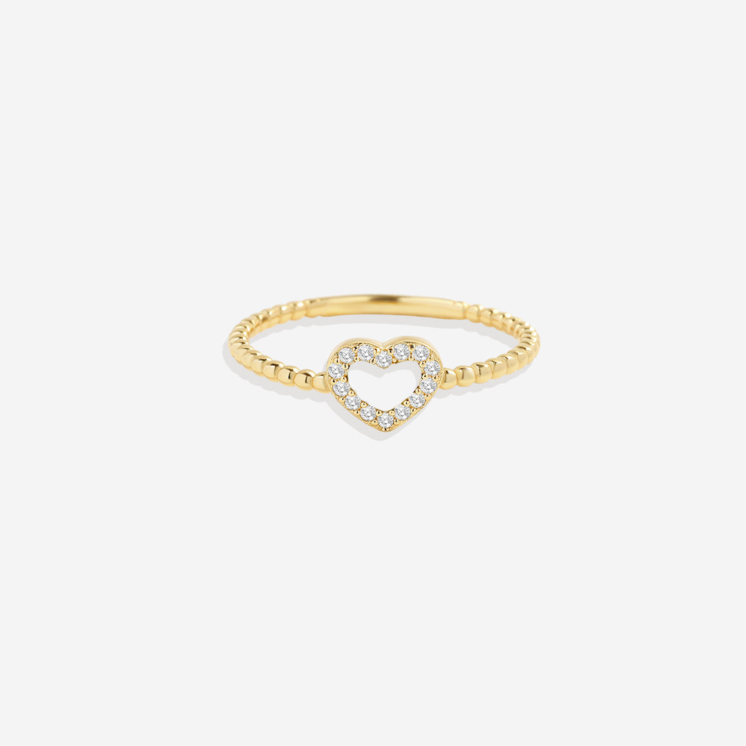 Tiny Gemstone Heart Ring