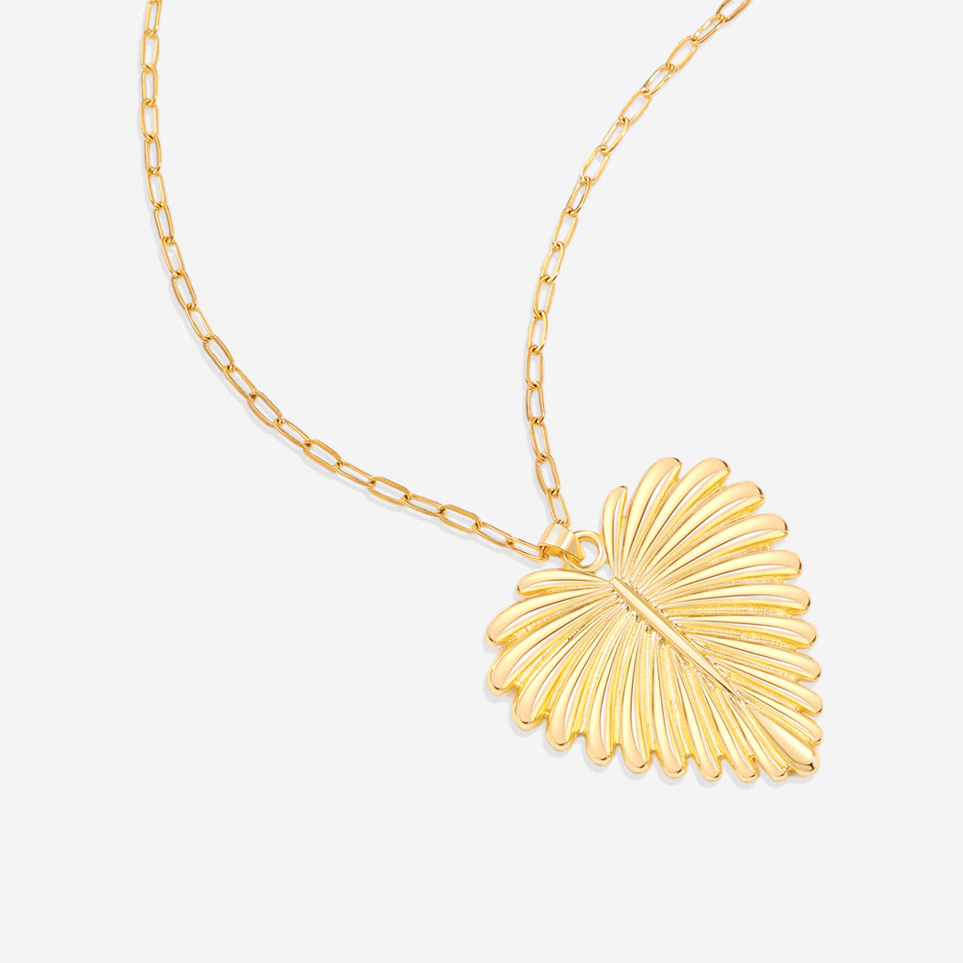 Full-Heart Palm Pendant Necklace