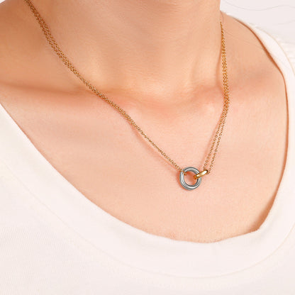 Double Chain Connection Necklace