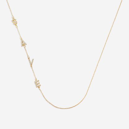 Sideways Pave Initials Necklace