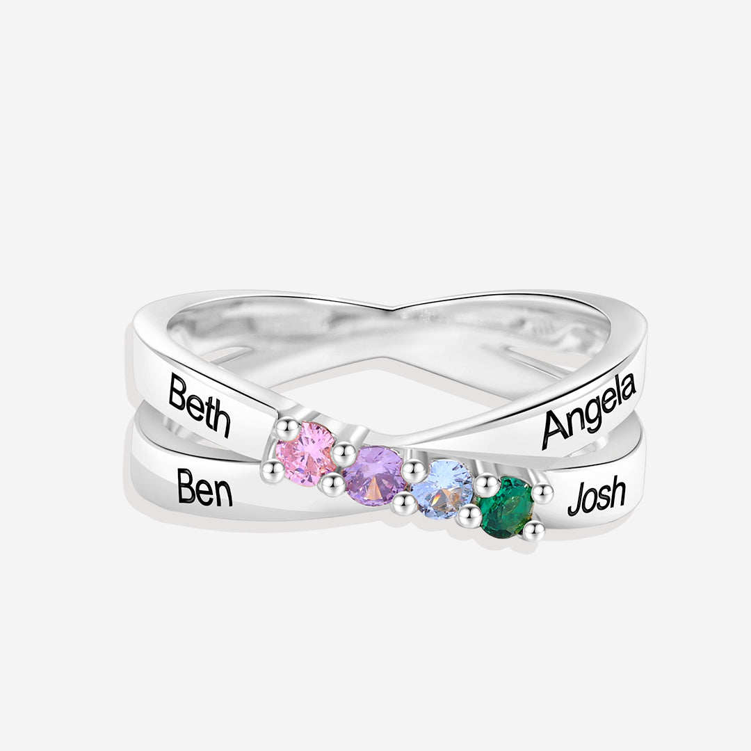 Our Family 4 Birthstone Ring