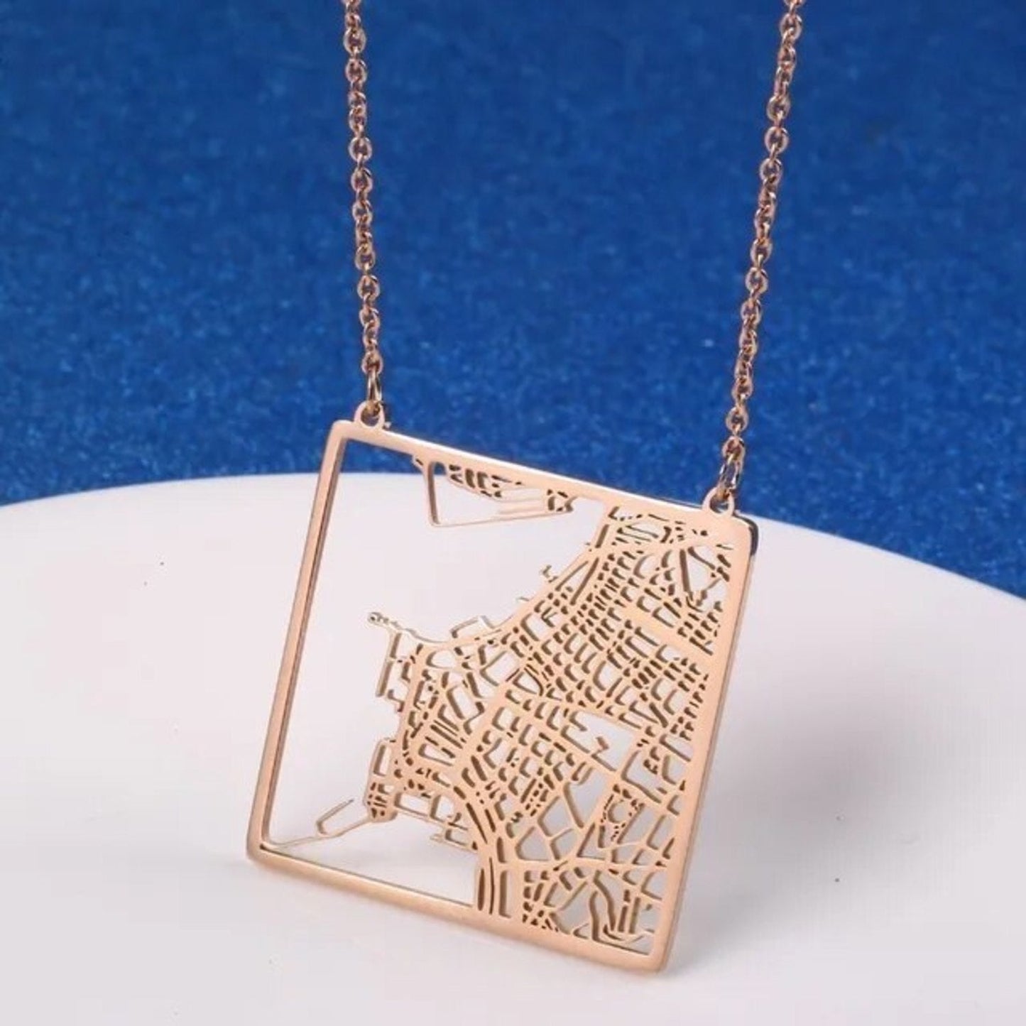 Custom Map Necklace