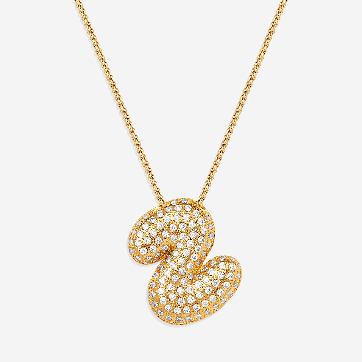 Pave Initial Bubble Necklace