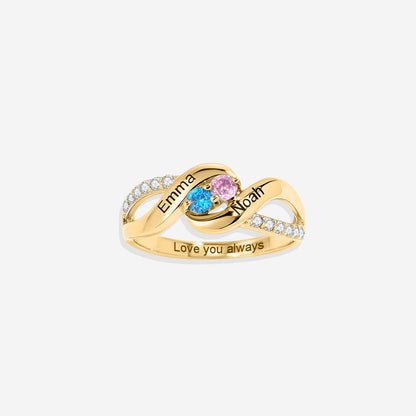 Forever Love Two Birthstone Ring