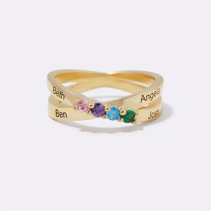 Our Family 4 Birthstone Ring