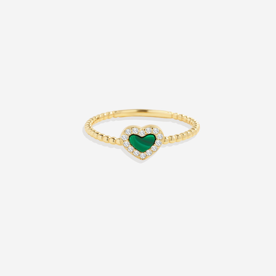 Tiny Gemstone Heart Ring