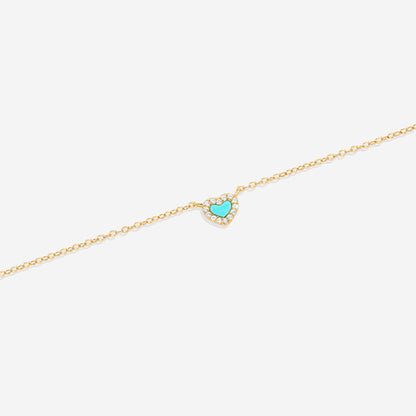 Tiny Turquoise Heart Choker