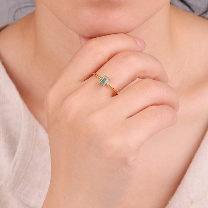 Dainty Moss Agate Ring