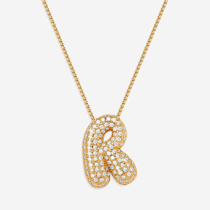 Pave Initial Bubble Necklace