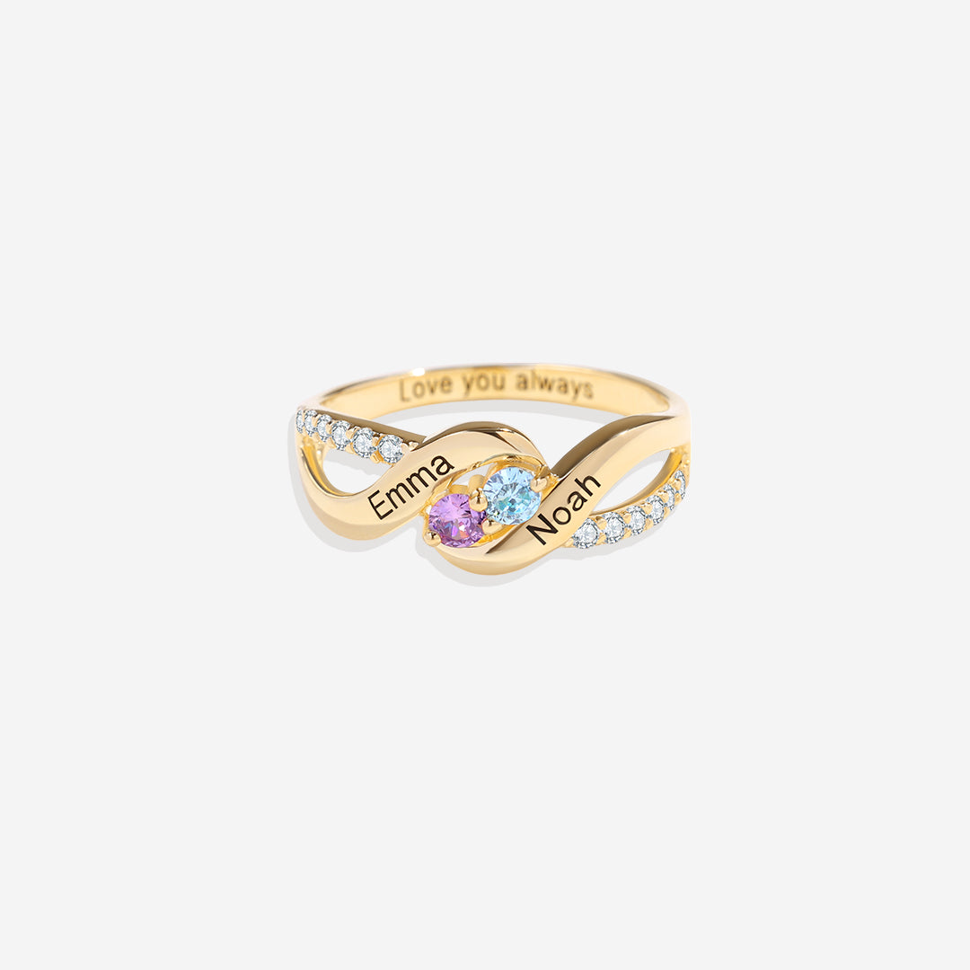 Forever Love Two Birthstone Ring