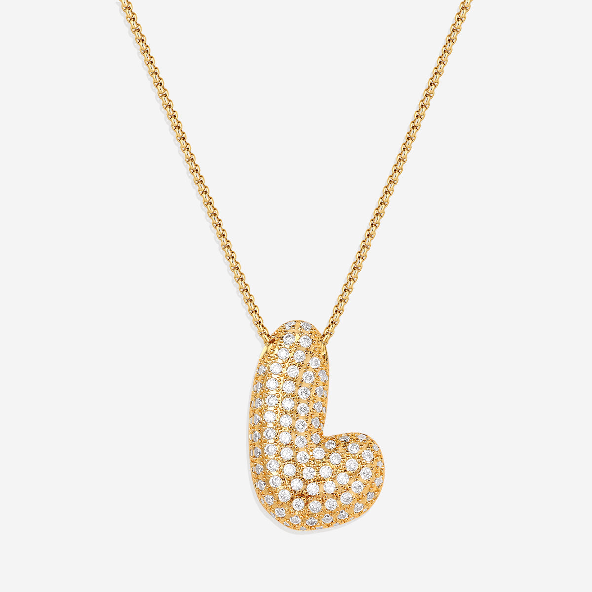 Pave Initial Bubble Necklace