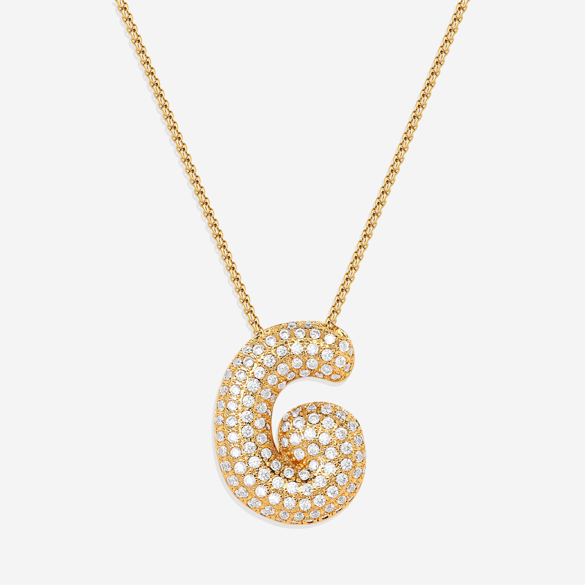 Pave Initial Bubble Necklace