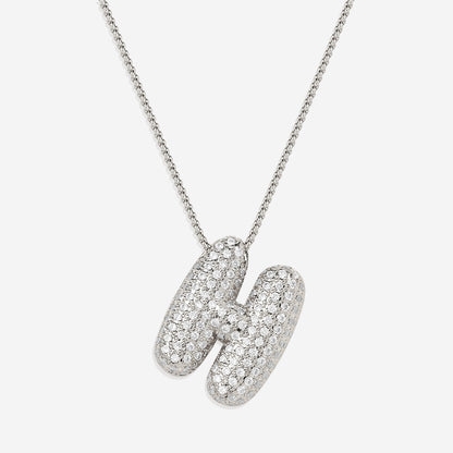 Pave Initial Bubble Necklace