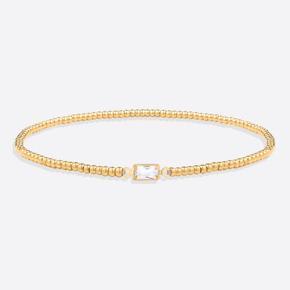 Gold Beaded Birthstone Bracelet