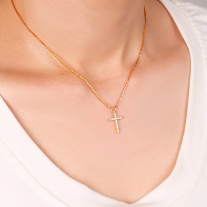 Pave Cross Necklace