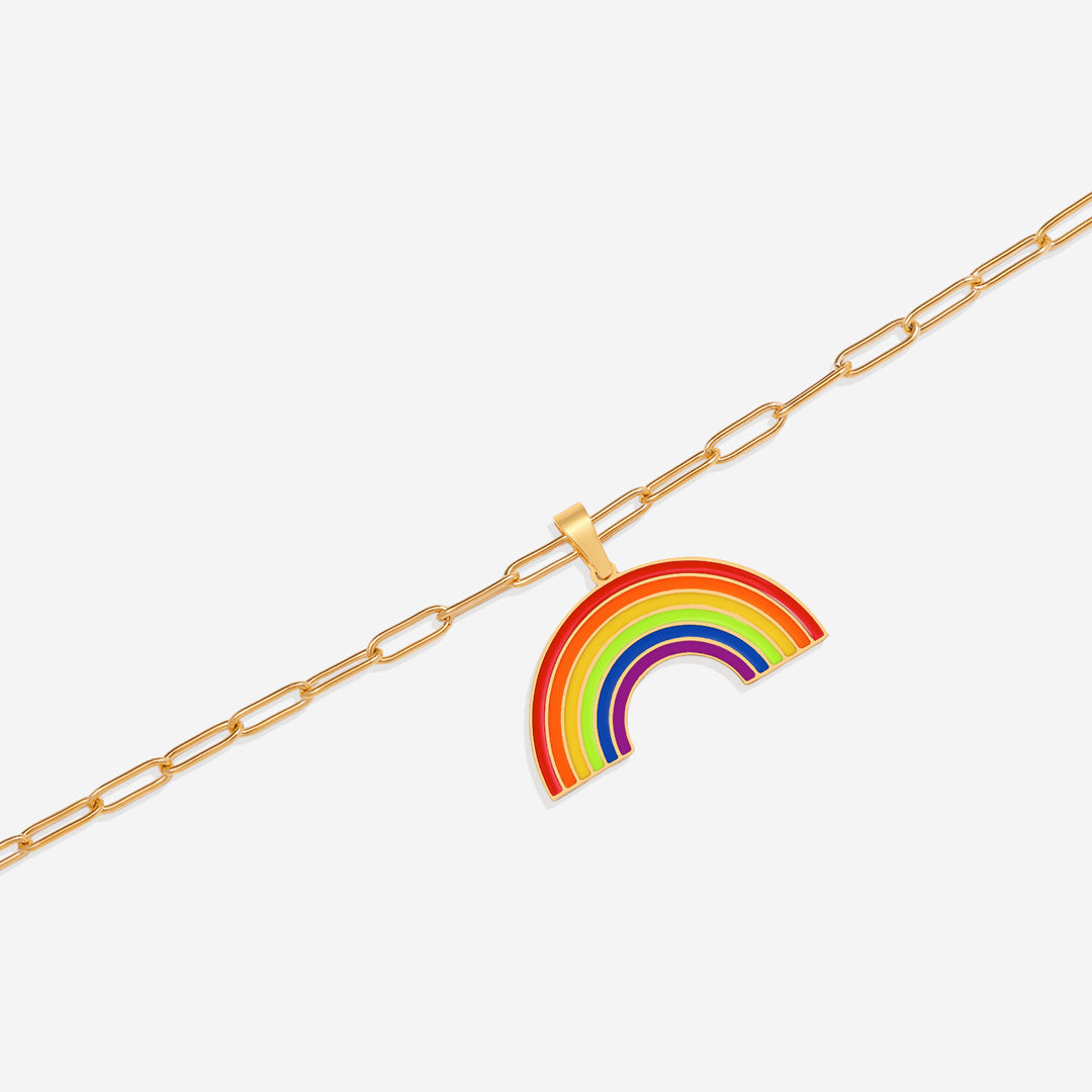 Personalized Rainbow Pendant Necklace