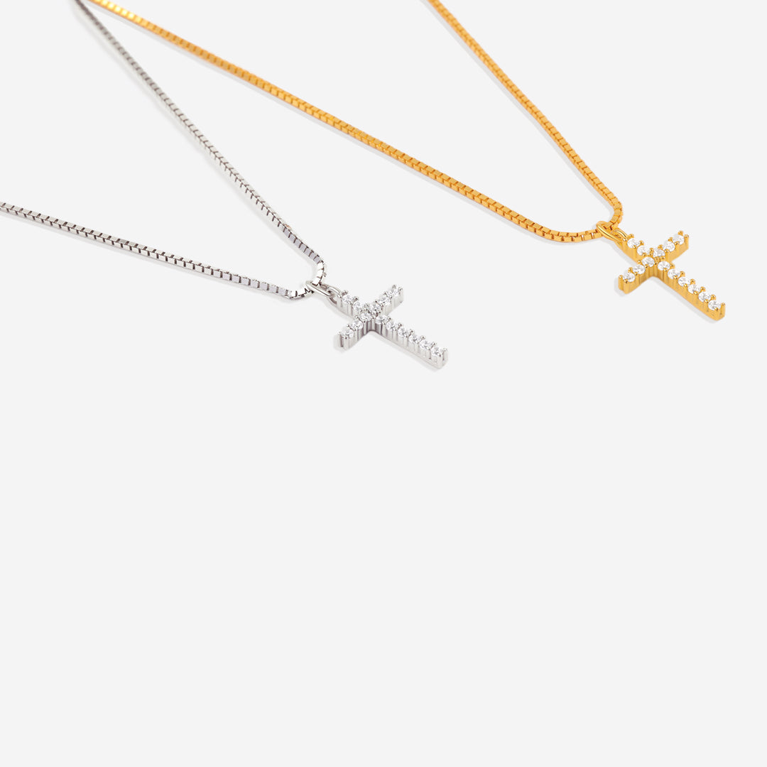 Pave Cross Necklace