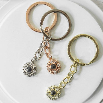 Flower Projection Keychain