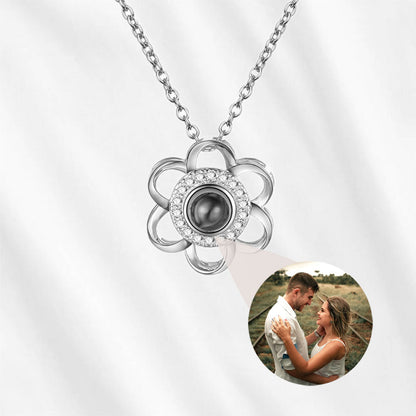 Projection Necklace Floral Tiny Photo Necklace - Customodish