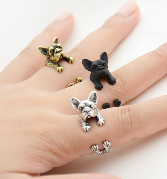 French Bull Dog Wrap Ring