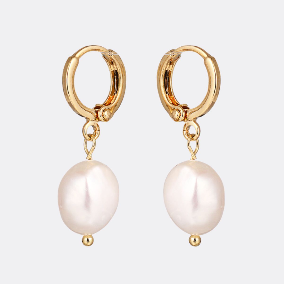 Freshwater Pearl Drop Huggie Earrings