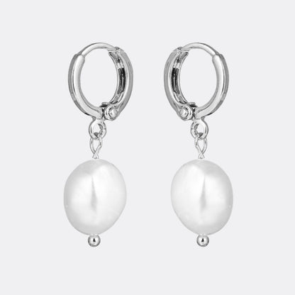 Freshwater Pearl Drop Huggie Earrings