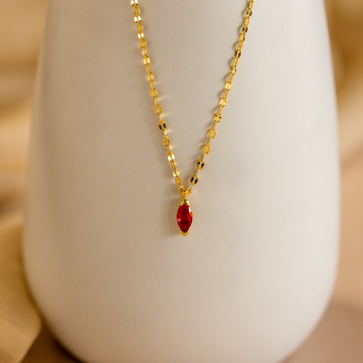 Custom Marquise Birthstone Necklace