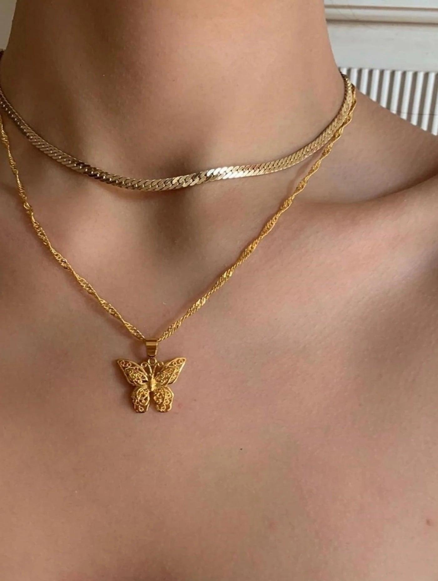 Gold Butterfly Necklace