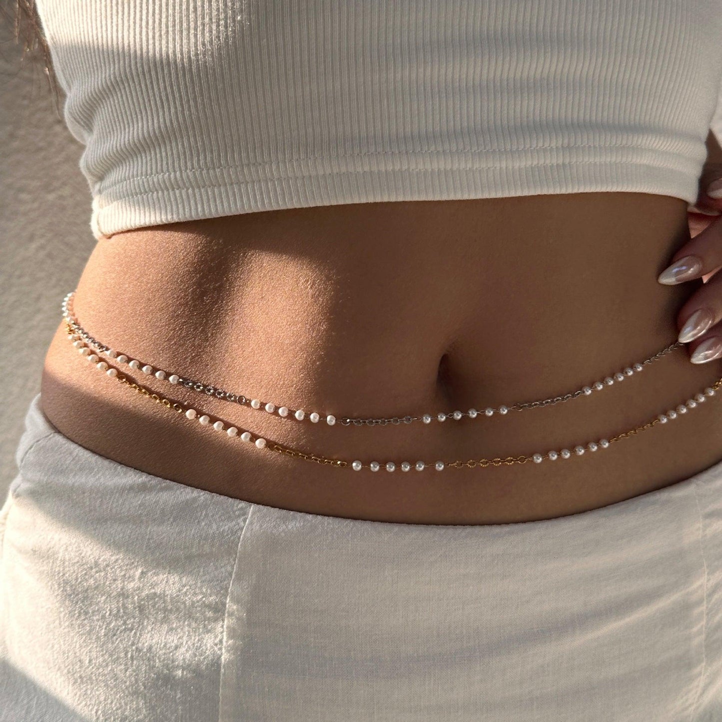 Gold Pearl  Waist Chain