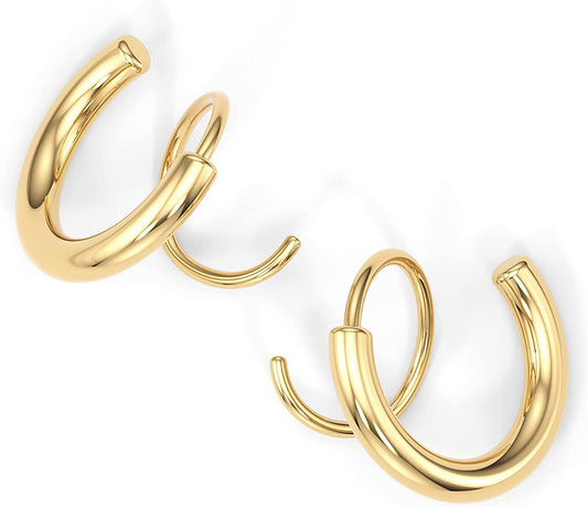 Gold Spiral Hoop Earrings