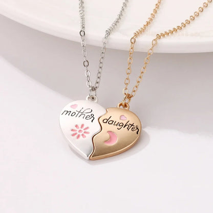 Heart Bond Connecting Mother-Daughter Necklaces