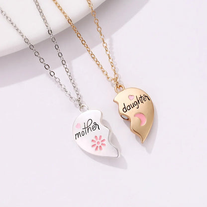 Heart Bond Connecting Mother-Daughter Necklaces