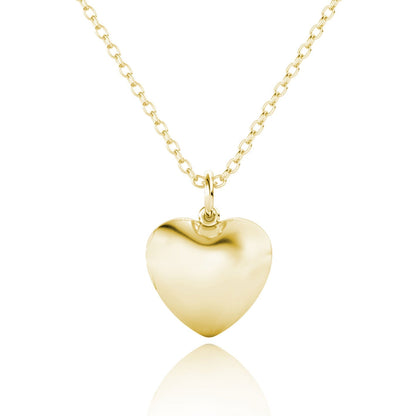 Heart Photo Locket Necklace with Picture Inside - Gold