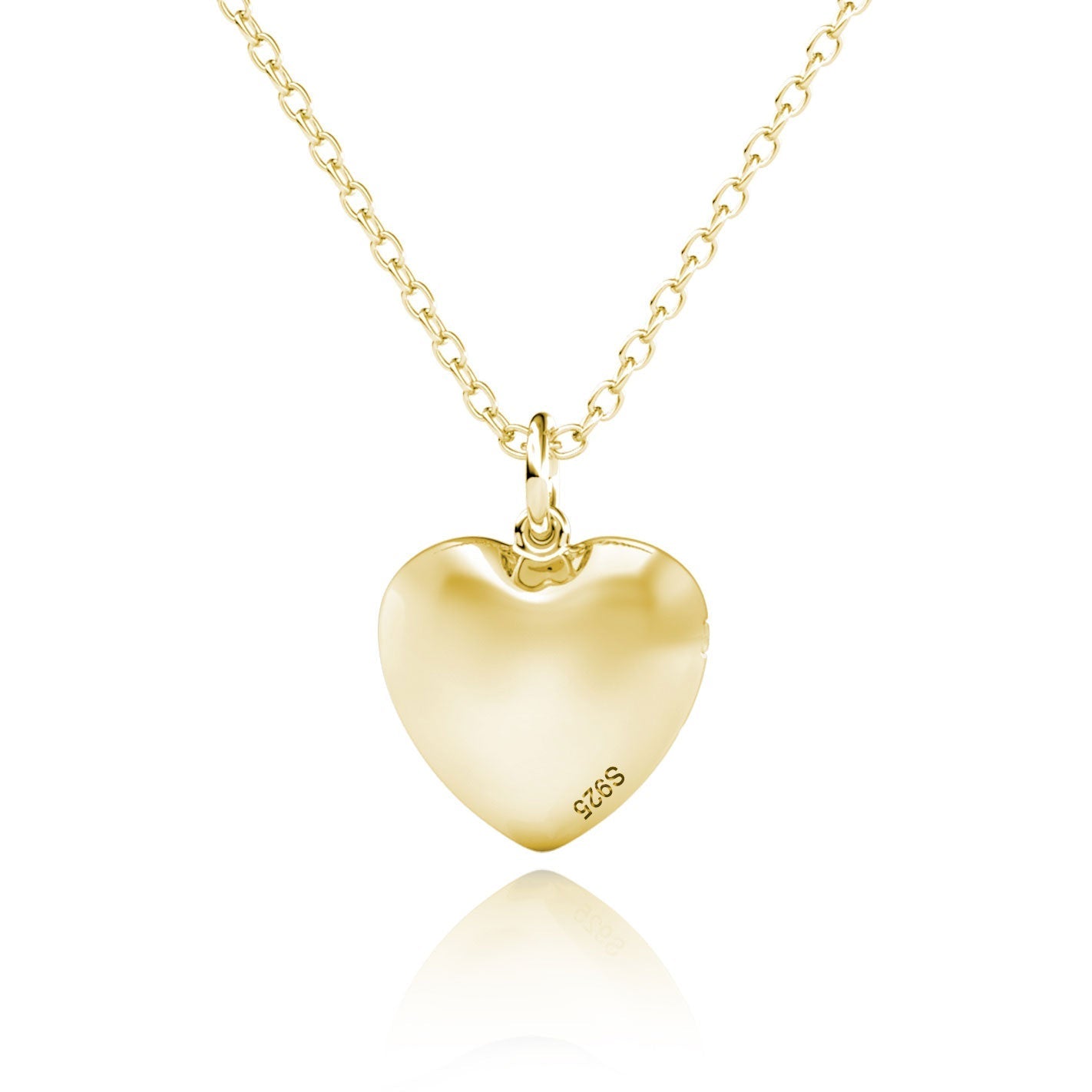 Heart Photo Locket Necklace with Picture Inside - Gold