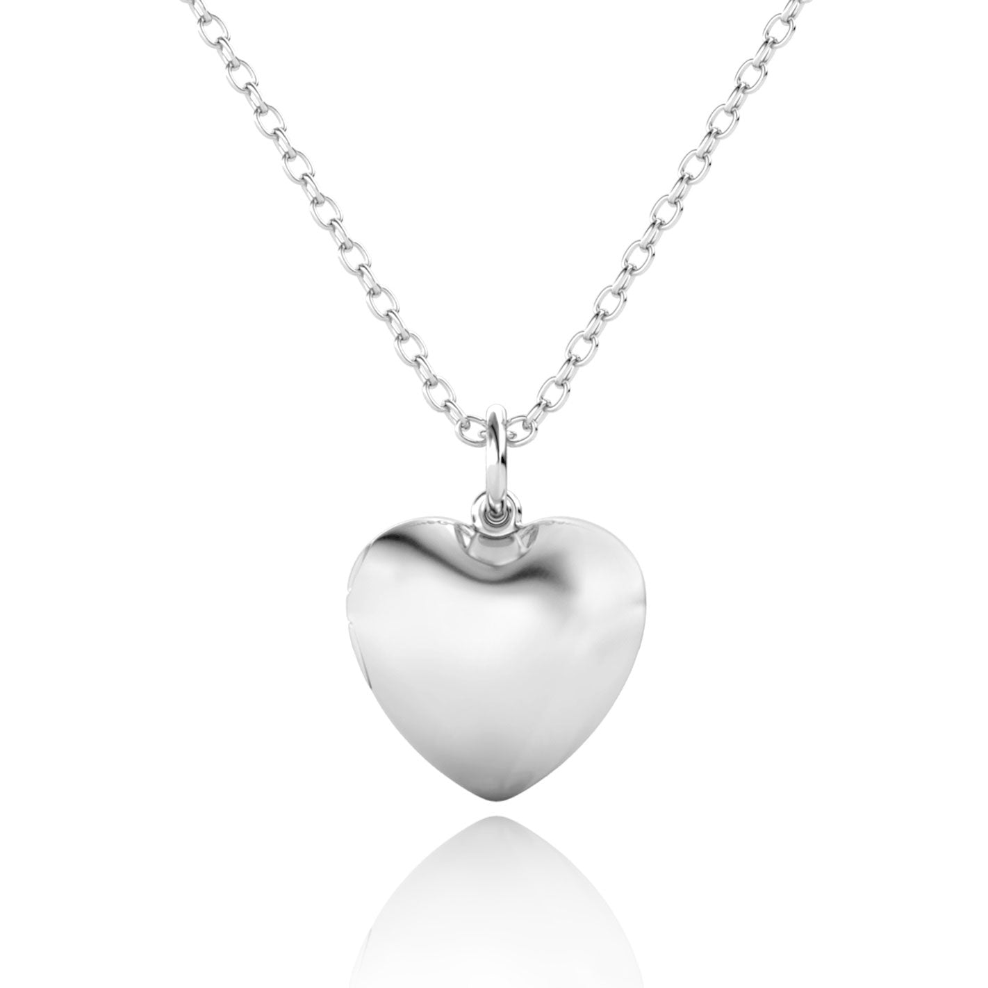 Sterling Silver Heart Locket Necklace with Picture Inside