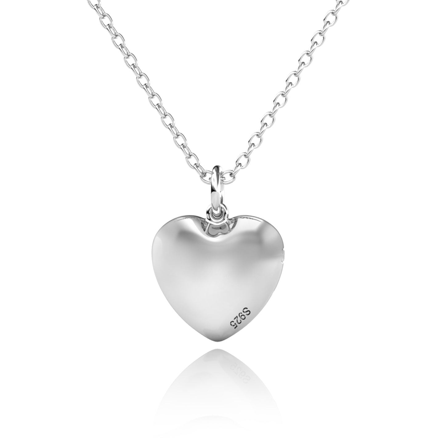 Sterling Silver Heart Locket Necklace with Picture Inside