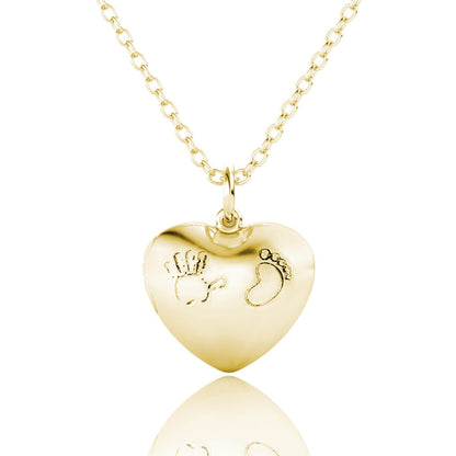 Heart Photo Locket Necklace with Picture Inside - Gold