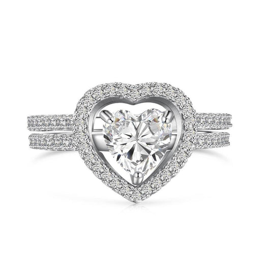 Heart Pair Sterling Silver Promise Ring