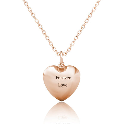 Heart Photo Locket Necklace with Picture Inside - Rose Gold