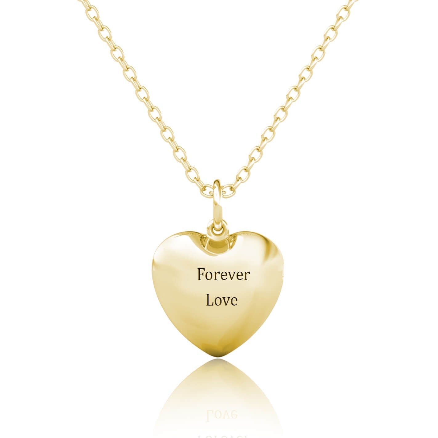 Gold Heart Photo Locket Necklace with Birthstone