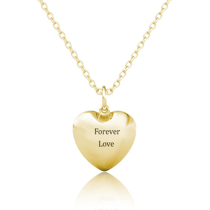 Gold Heart Photo Locket Necklace with Birthstone