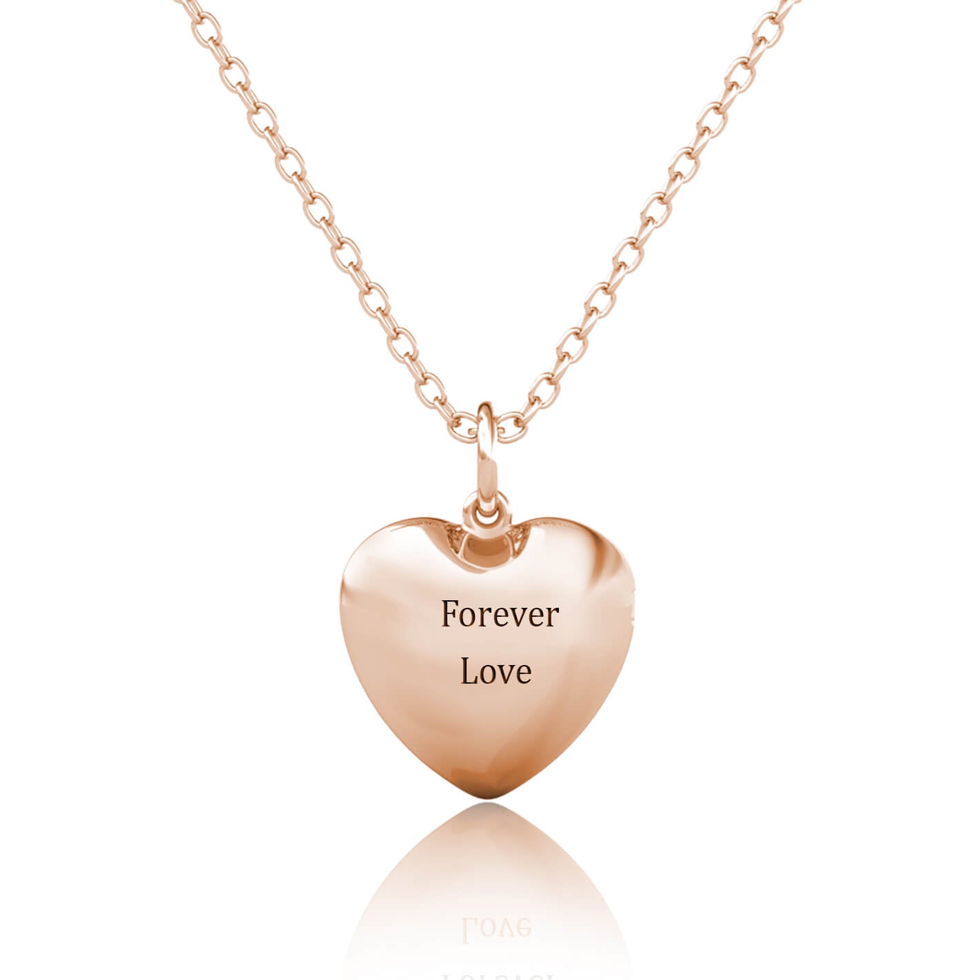 Heart Photo Locket Necklace with Picture Inside - Rose Gold