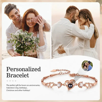 Heart Projection Photo Bracelet with Picture Inside